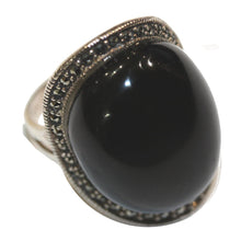Onyx and Marcasite Ring