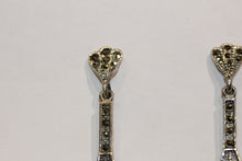 Sterling Silver Onyx and Marcasite Drops
