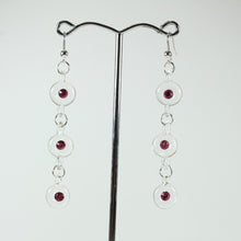 Clear Glass and Pink Crystal Beaded Drop Earrings