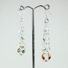 Clear Glass and Coloured Crystal Drop Earrings