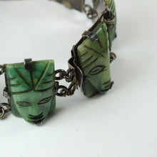 Engraved New Zealand Jade Silver Bracelet