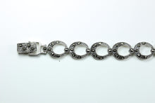 Sterling Silver Horseshoe Marcasite Bracelet