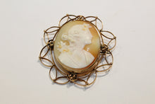 9ct Yellow Gold Edwardian Conch Cameo Brooch