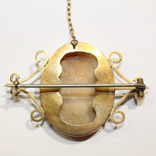 Antique 9ct Yellow Gold Greek Style Conch Shell Cameo Brooch