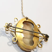 Antique 9ct Yellow Gold Greek Style Conch Shell Cameo Brooch