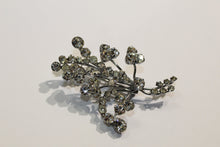 Vintage Foiled-Back Crystal Floral Brooch