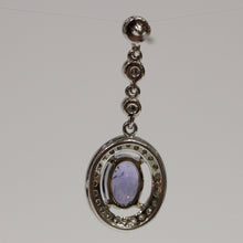 18ct White Gold Tanzanite and Diamond Stud Drop Earrings