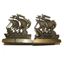 Antique Brass Ship Book Ends