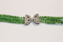 Natural 3 Strand Faceted Tsavorite Garnet Necklace
