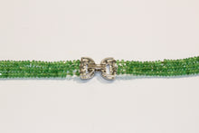 Natural 3 Strand Faceted Tsavorite Garnet Necklace