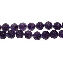 Carved Amethyst Opera Length Beaded Necklace
