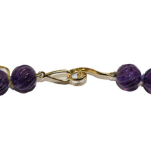 Carved Amethyst Opera Length Beaded Necklace