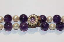 Vintage Amethyst and Pearl Beaded Necklace