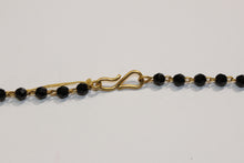 Natural Black Spinel and Gold Necklace