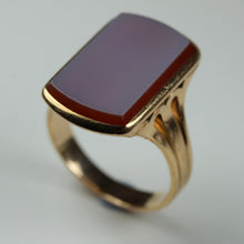 Antique 18ct Rose Gold Sardonyx Mens Signet Ring