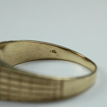 Vintage 9ct Yellow Gold Gypsy Set Diamond Signet Ring