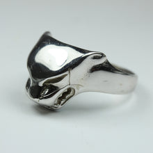 9ct White Gold Panther Mens Ring