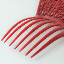 Victorian Red Dyed Carved Lucite Hair Comb