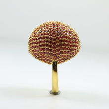 Sterling Silver Gold Plated Red Sapphire Ball Ring