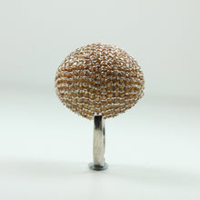 Sterling Silver Orange Sapphire Ball Ring