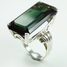 Sterling Silver Green Synthetic Topaz Ring