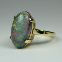 18ct Yellow Gold Solid Matrix Opal Ring