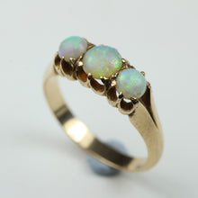 Victorian 15ct Yellow Gold Three Cabochon Opal Ring
