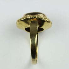 18ct Yellow Gold Solid Black Opal Ring