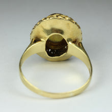 18ct Yellow Gold Solid Black Opal Ring