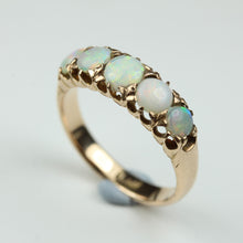Victorian 18ct Yellow Gold Five Cabochon Opal Ring