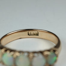 Victorian 18ct Yellow Gold Five Cabochon Opal Ring