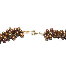 Semi-Baroque Brown Pearl Twisted Beaded Necklace
