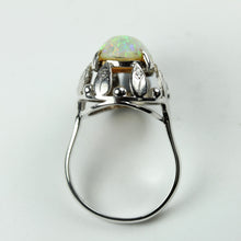 18ct White Gold White Opal Cocktail Ring