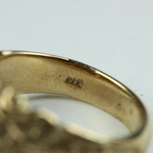 Vintage 9ct Yellow Gold Solid Black Opal Seahorse Signet Ring