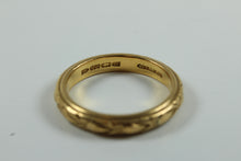Antique 22ct Yellow Gold Hand-Carved Band