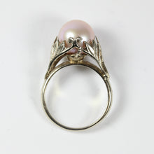 9ct White Gold Cultured Pearl Ring