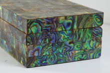 Vintage Abalone Shell Inlay Wood Jewellery Box