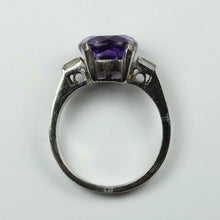 18ct White Gold Amethyst and Diamond Ring