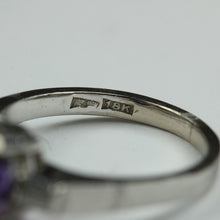 18ct White Gold Amethyst and Diamond Ring