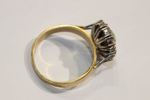 Vintage 9ct Yellow Gold Pear Cut Opal and Diamond Ring