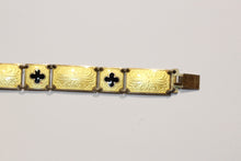 Vintage Scandinavian Sterling Silver Buttercup Yellow Enamel Bracelet