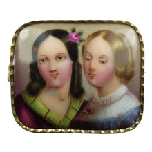 Antique Enamel on Porcelain Brooch