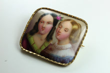 Antique Enamel on Porcelain Brooch