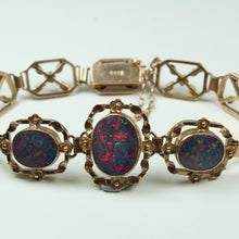 Vintage 9ct Rose Gold Doublet Opal Bracelet