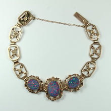 Vintage 9ct Rose Gold Doublet Opal Bracelet