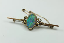 9ct Rose Gold Opal Bar Brooch