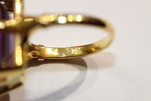 9ct Yellow Gold Large Amethyst Cocktail Ring