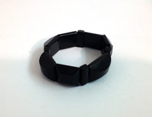 Elasticated Whitby Jet Deco Bracelet