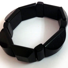 Elasticated Whitby Jet Deco Bracelet
