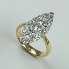 Antique Platinum Diamond Marquis Cluster Dress Ring
